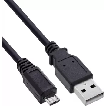 Câble USB 2.0 Micro-USB vers USB-A InLine, 0,3 m, noir
