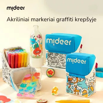 mideer feutres acryliques à pointe pinceau en étui, 60 couleurs