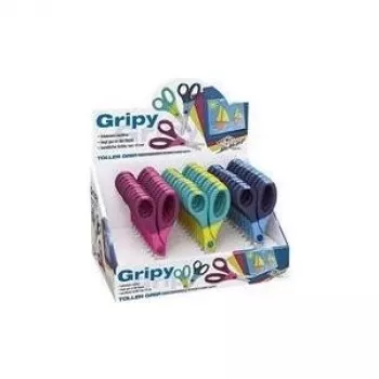 Ciseaux de bricolage WEDO Gripy, ronds, 130 mm, pour droitiers, acier inoxydable – présentoir de 30