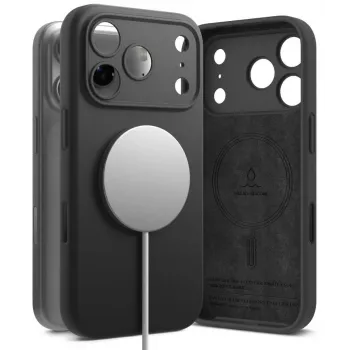 Coque Ringke Silicone Magnetic MagSafe pour iPhone 18 Pro Max, noire