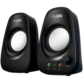 Enceintes SVEN 190, noires, USB, puissance de sortie 2x3W (RMS)