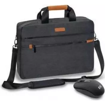 Sacoche d'ordinateur portable PEDEA Elegance Pro 15,6 pouces avec souris, grise (SET010-66066435)