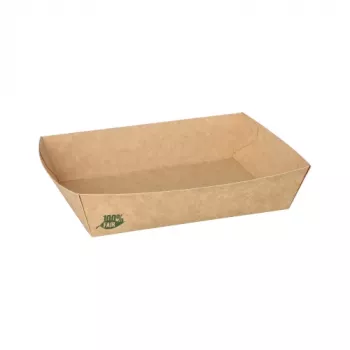 Papstar 87246 Disposable Bowl, Rectangular, Cardboard, Brown, 80 Pieces