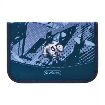 Trousse scolaire herlitz Tech Mech, 31 pièces en polyester, dimensions : (L)205 x (P)140 x (H)38 mm, 2 rabats