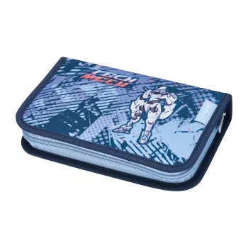 Trousse scolaire herlitz Tech Mech, 31 pièces en polyester, dimensions : (L)205 x (P)140 x (H)38 mm, 2 rabats
