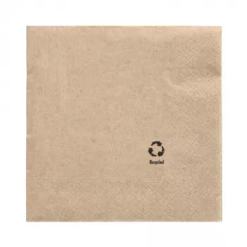 Serviettes de table PAPSTAR, 330 x 330 mm, 3 plis, naturel, pliage 1/4, papier recyclé, impression couleur