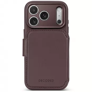 Étui portefeuille amovible en cuir Decoded pour iPhone 18 Pro Max / 17 Pro Max, MagSafe, Chocolat Brown