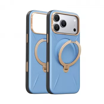 Coque TORRAS Ostand Q3 VegSkin pour iPhone 18 Pro / 17 Pro, compatible MagSafe, bleue