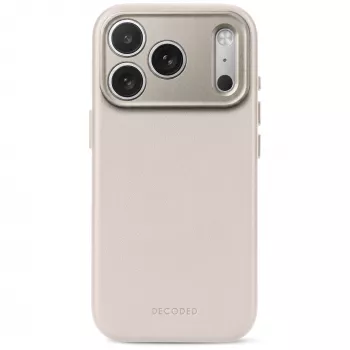 Coque arrière en cuir Decoded Leather - coque en cuir pour iPhone 18 Pro / 17 Pro compatible avec MagSafe (taupe)