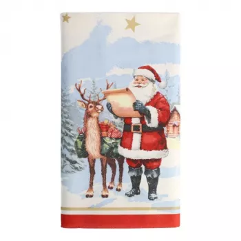 PAPSTAR Tablecloth Dear Santa 37224 white 120.0 x 180.0 cm