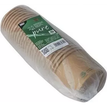 PAPSTAR pure gobelet à soupe, rond, 350 ml, marron, carton de fibres vierges non blanchi avec revêtement bio