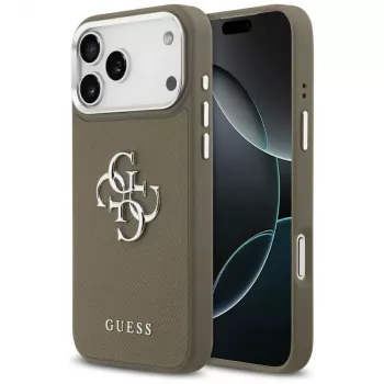 Coque Guess Grained Big 4G Classic Logo pour iPhone 17 Pro Max (marron)