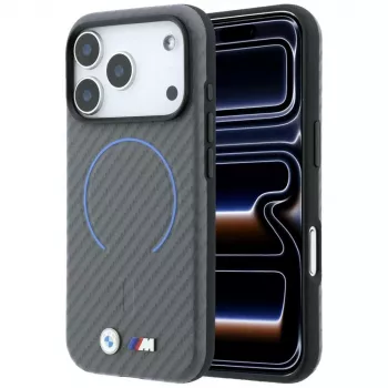 Coque MagSafe BMW M Carbon à anneau imprimé pour iPhone 18 Pro / 17 Pro, anthracite
