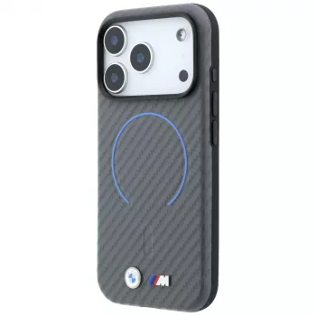 Coque MagSafe BMW M Carbon à anneau imprimé pour iPhone 18 Pro Max / 17 Pro Max, anthracite