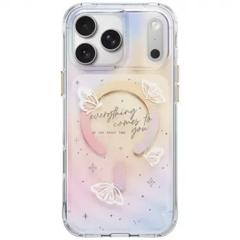 Coque UNIQ Coehl Ellie pour iPhone 18 Pro Max / 17 Pro Max, charge magnétique, Prism Bloom