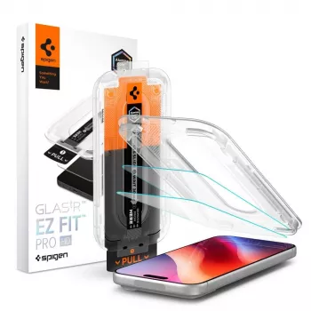 Verre trempé Spigen Glas.TR EZ Fit Pro HD AC lot de 2 iPhone 16 Pro / 17 / 17 Pro / 18 Pro transparent