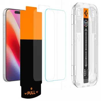 Verre trempé Spigen Glas.TR EZ Fit Pro HD AC lot de 2 iPhone 16 Pro / 17 / 17 Pro / 18 Pro transparent