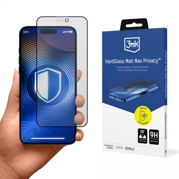 Verre de confidentialité 3mk HardGlass Matt Max Privacy pour Apple iPhone 17 Pro Max (3M008572)