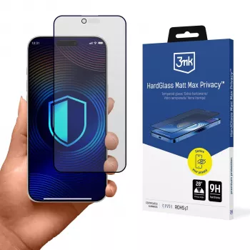 Verre de confidentialité 3mk HardGlass Matt Max Privacy pour Apple iPhone Air (3M008573)