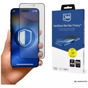 Verre trempé de confidentialité 3mk HardGlass Matt Max Privacy pour Apple iPhone 18 Pro Max