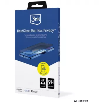 Verre trempé de confidentialité 3mk HardGlass Matt Max Privacy pour Apple iPhone 18 Pro Max