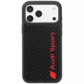 Coque MagSafe en fibre de carbone Audi R8 pour iPhone 18 Pro Max / 17 Pro Max, noire