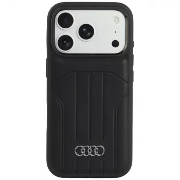Étui MagSafe Audi en similicuir pour iPhone 18 Pro / 17 Pro, noir
