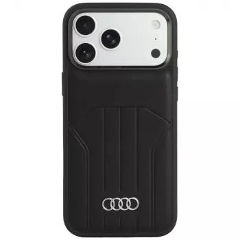 Étui MagSafe Audi en similicuir pour iPhone 18 Pro Max / 17 Pro Max, noir