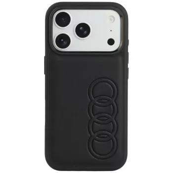 Coque MagSafe en cuir synthétique Audi TT pour iPhone 18 Pro / 17 Pro, noire