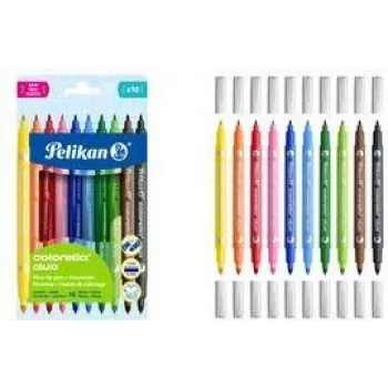 Feutres Pelikan Colorella Duo C407, couleurs assorties, 10 pièces