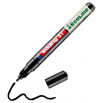 Marqueur laqué Edding 51 EcoLine 4-51-001 noir, 1 mm, 2 mm