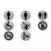 Pictogramme helit table à langer, Ø 115 mm, acier inoxydable, argent, autocollant (H6271600)