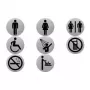 Pictogramme helit table à langer, Ø 115 mm, acier inoxydable, argent, autocollant (H6271600)