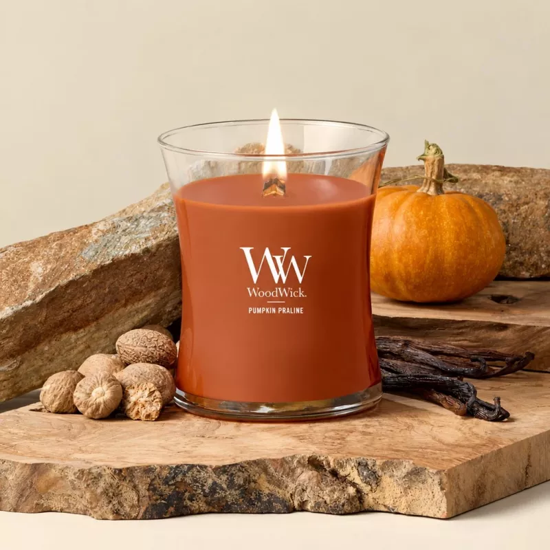 WoodWick bougie Pumpkin Praline, moyenne