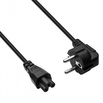 Cordon d'alimentation pour ordinateur portable Akyga AK-NB-01A CEE 7/7 vers IEC C5 (trèfle), 3x 0,5 mm², 1,5 m, noir