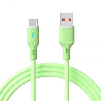 Câble USB Akyga AK-USB-64 USB-A (m) / USB-C (m), USB 2.0, 18 W, 1 m, vert, silicone