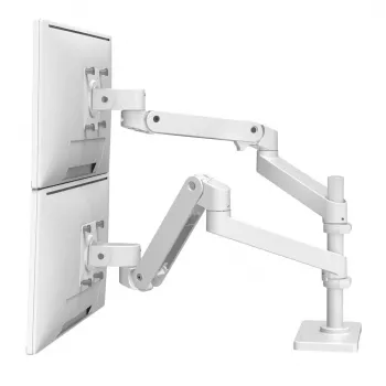 Ergotron LX Pro monitor mount kit (dual articulating arm), modular, for 2 LCD displays, flat C-clamp, white, up to 24"