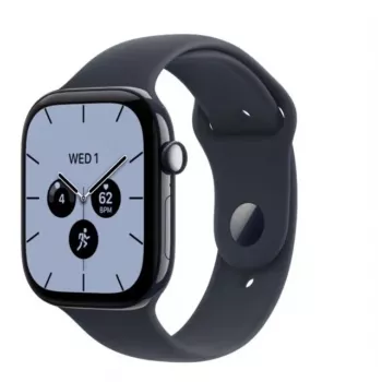 Montre connectée Apple Watch Series 12, GPS + Cellular, 42 mm, boîtier en céramique bleu nuit, bracelet Sport bleu marine, M/L