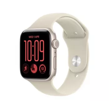 Montre connectée Apple Watch SE 3 GPS + Cellular 44 mm, boîtier en aluminium lumière stellaire avec bracelet Sport sable - S/M