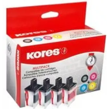 Pack d'encre multiple Kores G1537KIT pour Brother LC-3219XL, noir + cyan + magenta + jaune
