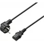 Câble d'alimentation Renkforce, fiche secteur coudée avec contact de terre vers fiche IEC C13, 2 m, noir