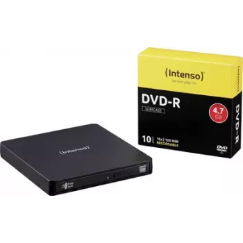Ensemble graveur DVD externe Intenso, Micro-USB B (USB 3.2 Gen 1), retail, noir