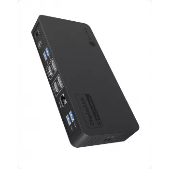 Station d'accueil pour ordinateur portable ICY BOX IB-DK2255AC 11 en 1, puce DL6950, 2x vidéo (2x DP/HDMI 4K@60 Hz), 96 W PD vers hôte, Gigabit LAN, hôte C+A 10 Gbit/s, noir