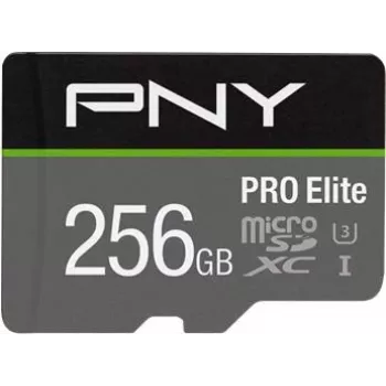 Carte mémoire microSDXC PNY PRO Elite P-SDU256V31100PRO-GE, 256 Go, UHS-I U3, A1, V30, avec adaptateur SD