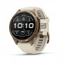 Montre connectée Garmin Fenix 9 Pro 010-04335-26, 43 mm, titane Autumn Gold, bracelet en silicone crème/gris français