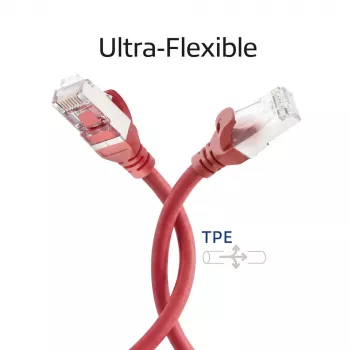 Câble patch ACT FC2500 S/FTP CAT6A, 0,5 m, rouge