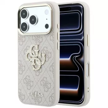 Coque Guess GUE005506 4G & Big Strass Logo pour iPhone 18 Pro Max / 17 Pro Max, rose