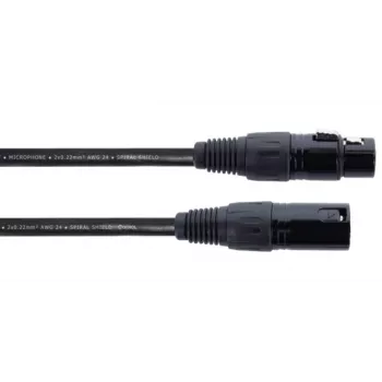 Câble de liaison Cordial EM 5 FM XLR, XLR femelle 3 broches vers XLR mâle 3 broches, noir