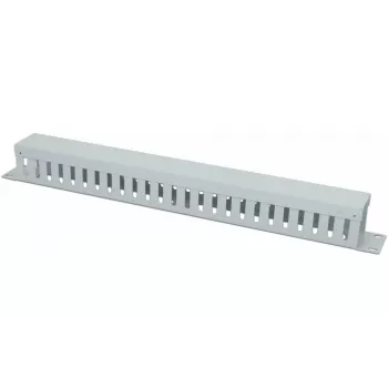 Panneau de guidage de câbles 1U 19 pouces 1HE avec couvercle Wirewin KRP, gris RAL7035