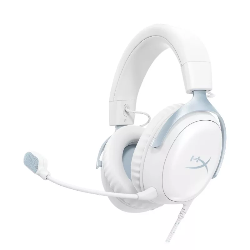 Casque gaming HyperX Cloud III, blanc-bleu, DF7F1AA